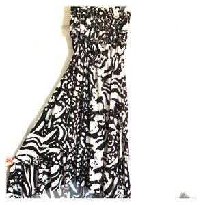 Strapless hi lo stretch dress